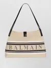 Balmain Medium Release Shopper Bag In Canvas And Calfskin
