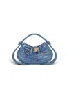Balmain Medium Denim Jolie Madame Bag In Blue