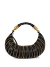 Balmain Medium Ebene Zip-detail Crescent Shoulder Bag In Black