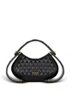 Balmain Jolie Madame Small Top-handle Bag In Grid Padded Leather In Black