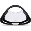 Balmain Medium Jolie Madame Quilted Faux Leather Top Handle Bag In Gab White/ Black