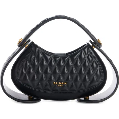 BALMAIN BALMAIN MEDIUM JOLIE MADAME QUILTED LEATHER TOP HANDLE BAG