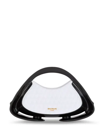 Balmain Two-tone Quilted Medium Jolie Madame Bag In White