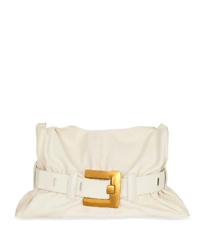 Balmain Medium Leather Anthem Shoulder Bag In Neutrals