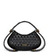 Balmain Jolie Madame Small Top-handle Bag In Grid Padded Leather In Black