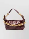 Balmain Medium Leather Shoulder Bag With Chain Strap