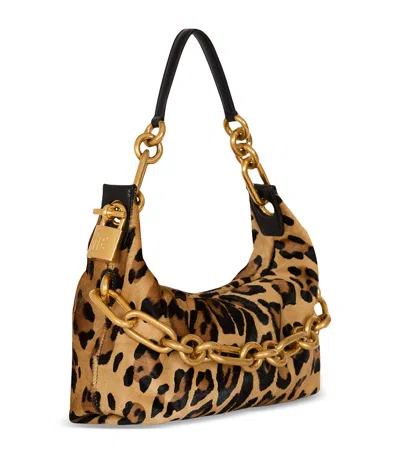 BALMAIN MEDIUM LEOPARD SYNC SHOULDER BAG