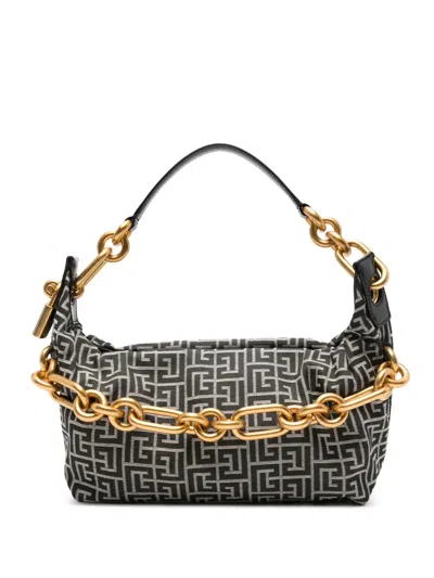Balmain Medium Monogram Chain Sync Tote Bag In Black