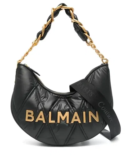 Balmain Medium Moon Shoulder Bag In Black