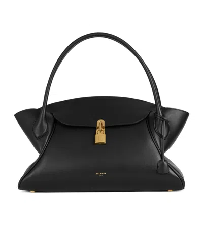 BALMAIN MEDIUM PULSE DAY BAG IN SMOOTH LEATHER