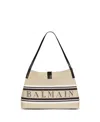 Balmain Medium Release Shopper Bag In Canvas And Calfskin In Pattern