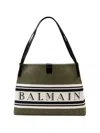 Balmain Medium Canvas And Leather Release Tote In Orange