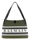 Balmain Medium Canvas And Leather Release Tote In Neutral
