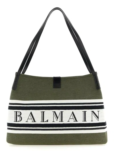 Balmain Medium 'release' Shopping Bag In Green