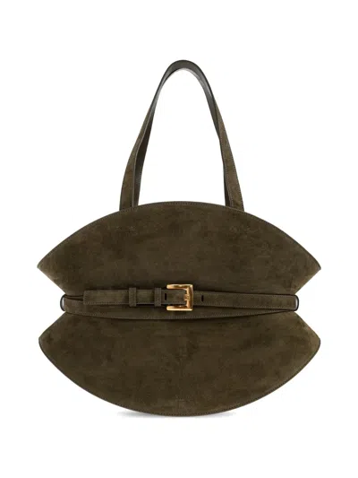 Balmain Medium Shuffle Belt Tote Bag In Brown