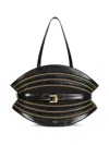 Balmain Medium Shuffle Zips Shoulder Bag In Black