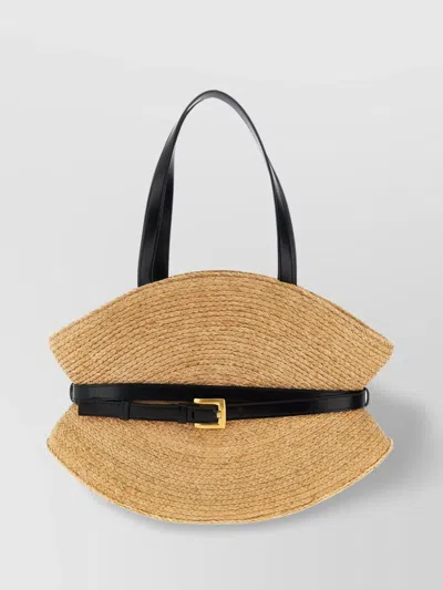 BALMAIN MEDIUM STRUCTURED SHOULDER BAG WITH WOVEN TEXTURE