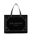 Balmain B Army Medium Shopper Tote Bag In Suede In Black