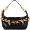Balmain Sync Medium Shoulder Bag In Black Leather In Black
