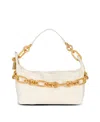 Balmain Medium Sync Bag In Calfskin Leather In White