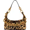 Balmain Medium Sync Genuine Calf Hair Shoulder Bag In Multi