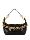 Balmain Medium Sync Padlock Chain Shoulder Bag In Black