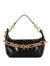 Balmain Sync Shoulder Bag In Soft Leather In Black