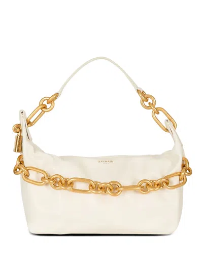 Balmain Medium Sync Shoulder Bag In Neutral