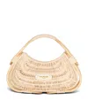 Balmain Jolie Madame Medium Top-handle Bag In Wicker In Beige