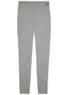 Balmain Melange Skinny-leg Wool-blend Trousers In Gray