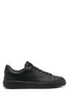 Balmain Black Low Top Sneakers With Logo In Leather In Black