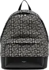 Balmain Men's 1945 City Backpack With Jacquard Monogram In Ivory,black