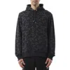 Balmain Men's Allover Couture Label Hoodie In Black/white