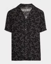 Balmain Black Shirt With Notched Collar And All-over Logo Print In Blk/white