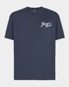 Balmain Printed Cotton T-shirt In Blue