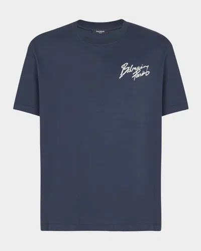 BALMAIN MEN & APOS;S BALMAIN PARIS LOGO COTTON T-SHIRT
