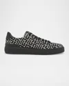 Balmain Sneakers B-court In Jacquard Con Monogramma In Black