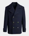 Balmain Double Breasted Coat Notch Lapels Buttons
