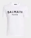Balmain Men & Apos;s Cotton Logo Crewneck T-shirt In White