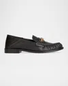 Balmain Sync Smooth-leather Loafers In Animal Print