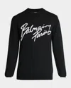 Balmain Paris Logo Intarsia Merino Wool Blend Sweater In Black