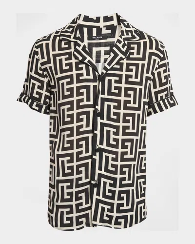 BALMAIN MEN & APOS;S MACRO MONOGRAM PAJAMA SHIRT