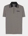 Balmain Men Labyrinth Polo Shirt With Jacquard Effect In Multi