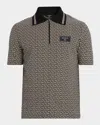 Balmain Men Labyrinth Polo Shirt With Jacquard Effect In Multi