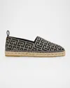 Balmain Men Espadrilles With Monogram Jacquard In Black