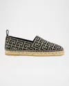 Balmain Men Espadrilles With Monogram Jacquard In Black