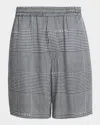Balmain Houndstooth Elasticated Shorts In Gray