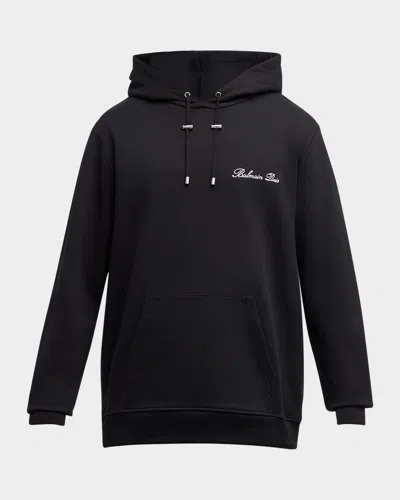 Balmain Men & Apos;s Signature Relaxed Hoodie In Black