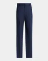 Balmain Men & Apos;s Straight Leg Double-pleated Trousers In Blue