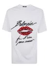 Balmain Love Letter Lips T-shirt In White